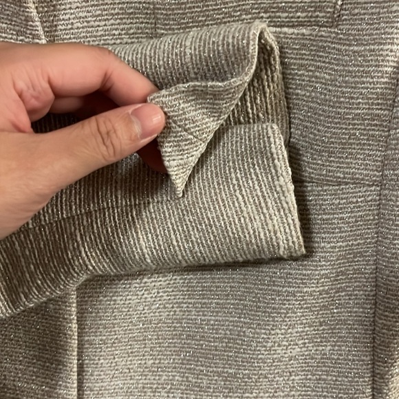Forever 21 Glitter Sparkle White Cream Blazer Jacket XS - Picture 7 of 12